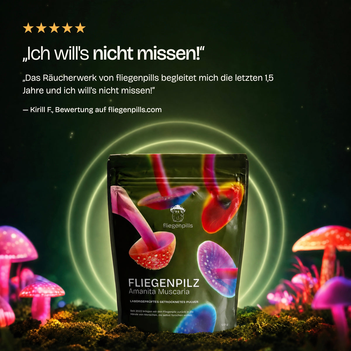 Kundenbewertung zum Fliegenpilz Räucherwerk von fliegenpills