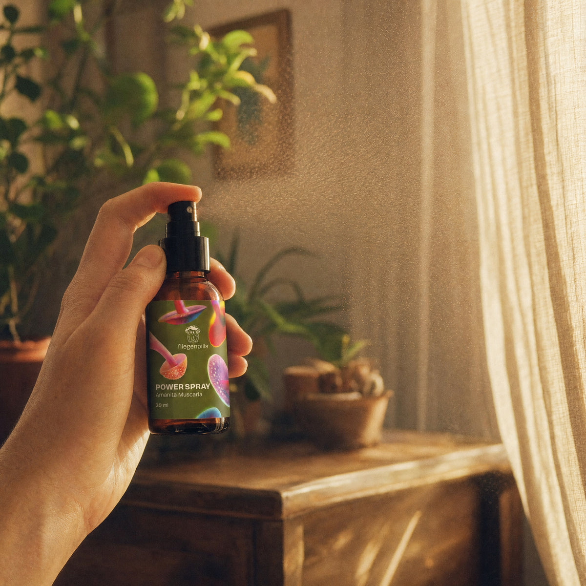POWERSPRAY wird als Raumduft in den Raum gesprüht