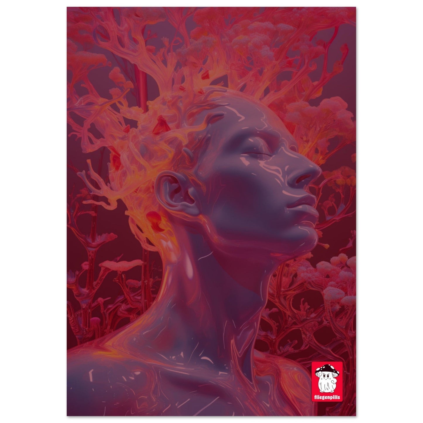 Psychedelic Art Poster - Fliegenpills - Fliegenpilz Pulver getrocknet kaufen