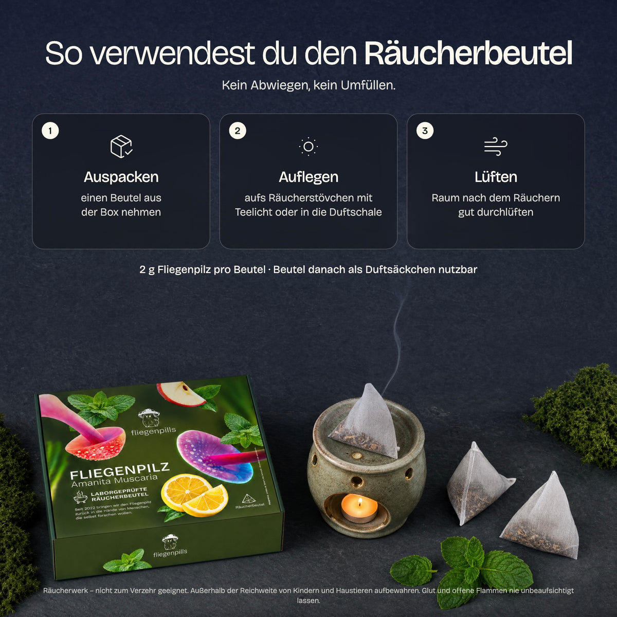 So verwendest du den Räucherbeutel auf dem Räucherstövchen